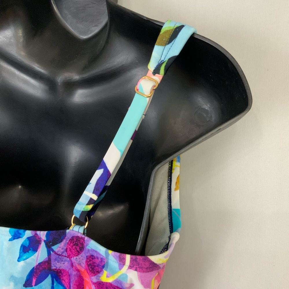 Maxine of‎ Hollywood Sz 14 XL Multicolor One Piece Tropical Floral Swimsuit - Picture 6 of 9
